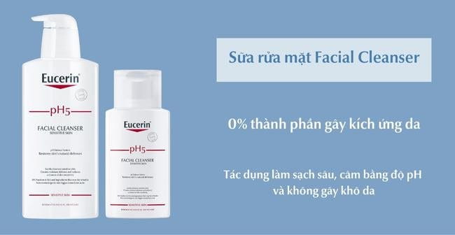 Cách dùng sữa rửa mặt dịu nhẹ Facial Cleanser Eucerin