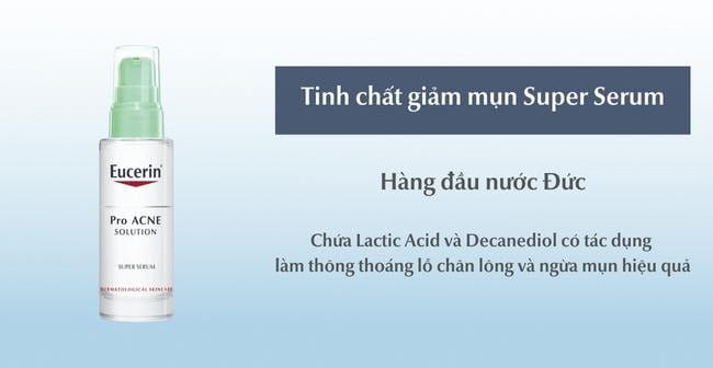 Tinh Chất Giảm Mụn Eucerin Pro Acne Super Serum phù hợp cho da nhờn mụn và da rất nhạy cảm