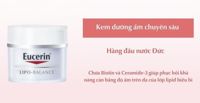 Kem dưỡng ẩm chuyên sâu Eucerin giúp cấp ẩm cho da khô nhạy cảm