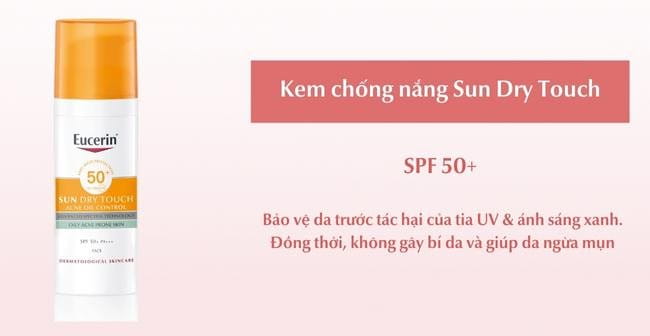 Kem chống nắng SPF50+ giúp bảo vệ da khô nhạy cảm