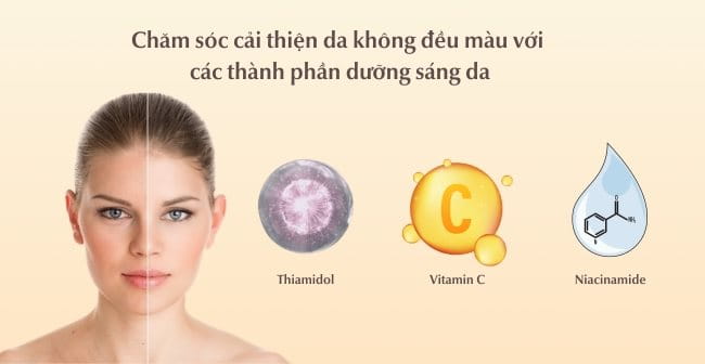 Chăm sóc da không đều màu với các thành phần dưỡng sáng