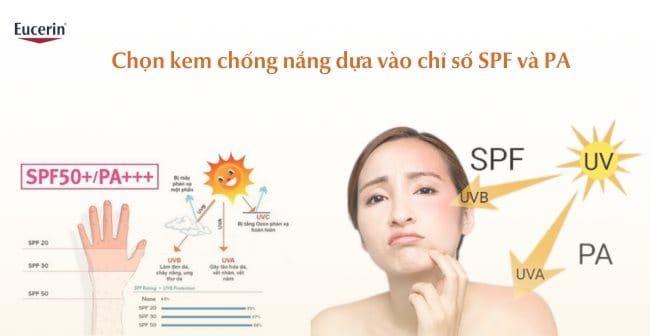 Chọn kem chống nắng dựa vào chỉ số SPF và PA