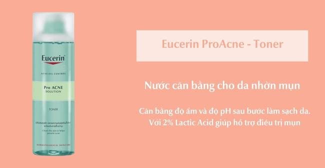 Eucerin Proacne Toner giúp hỗ trợ điều trị mụn đầu đen và sợi bã nhờn