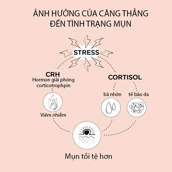 ảnh hưởng của stress đến mụn