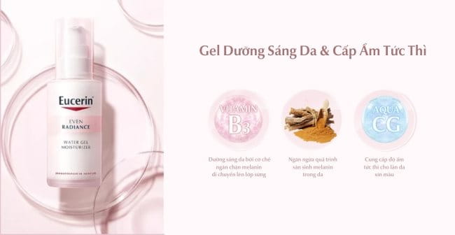 Gel cấp ẩm dưỡng sáng, ngừa thâm sạm Eucerin Even Radiance Water Gel Moisturizer