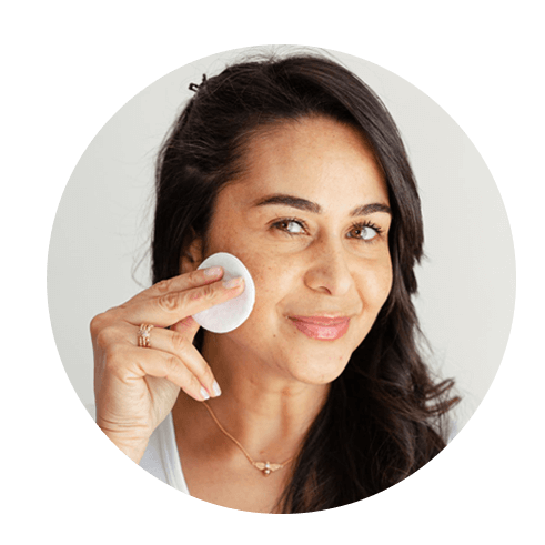 Step one. Cleanse & tone