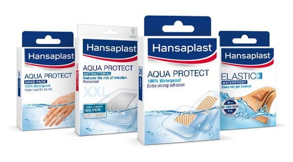 Range of waterproof Hansaplast plasters