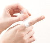 Finger with plaster
