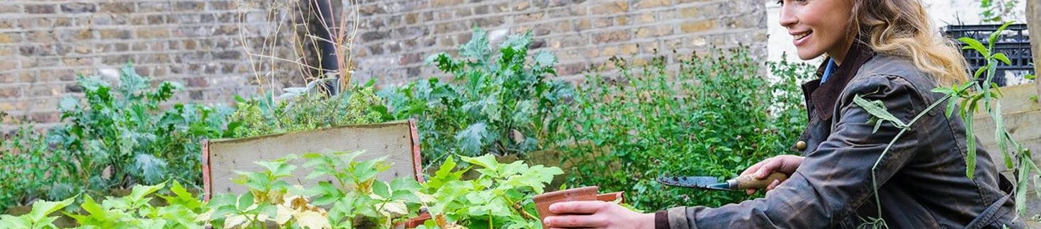 Frau bei der Gartenarbeit