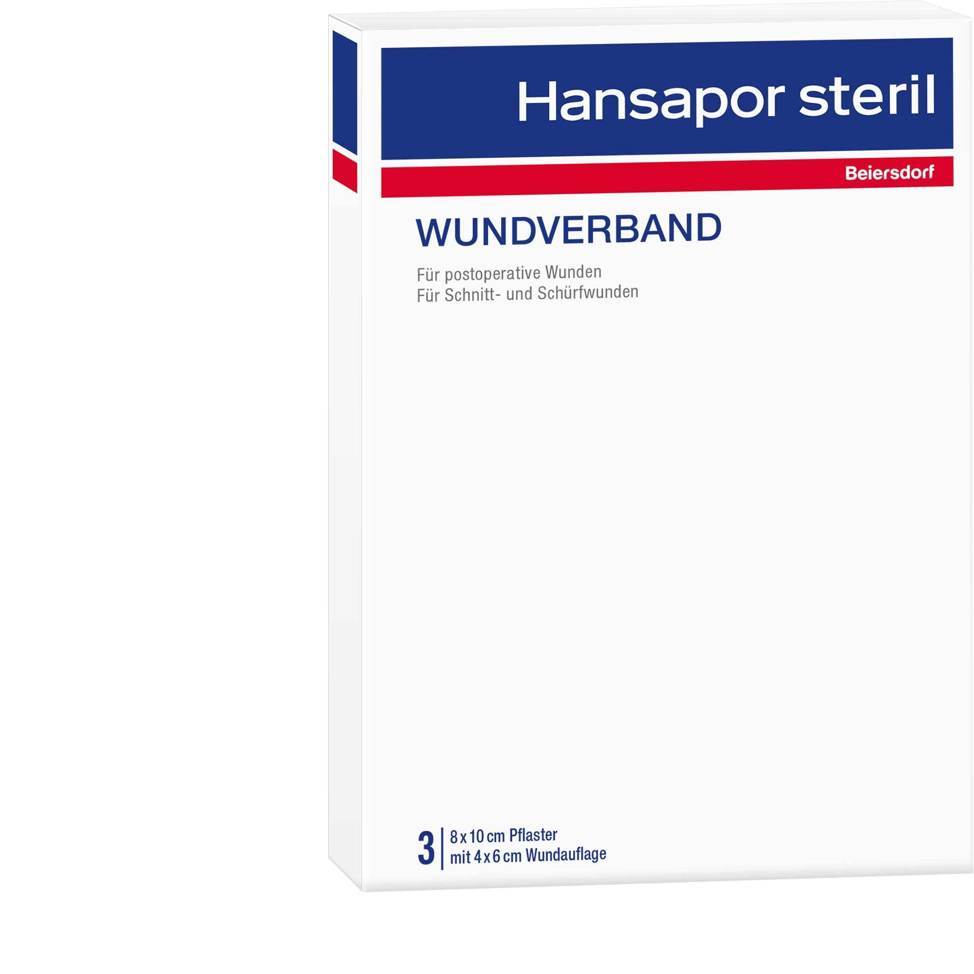Hansapor steril<br>Sterile Wundverbände<br>8 x 10cm