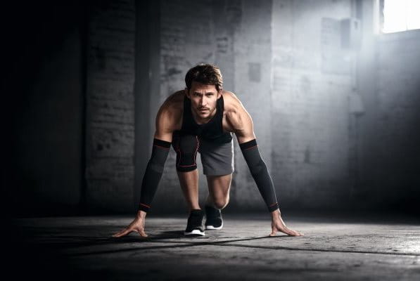 Läufer mit Sport-Kompressionskleidung