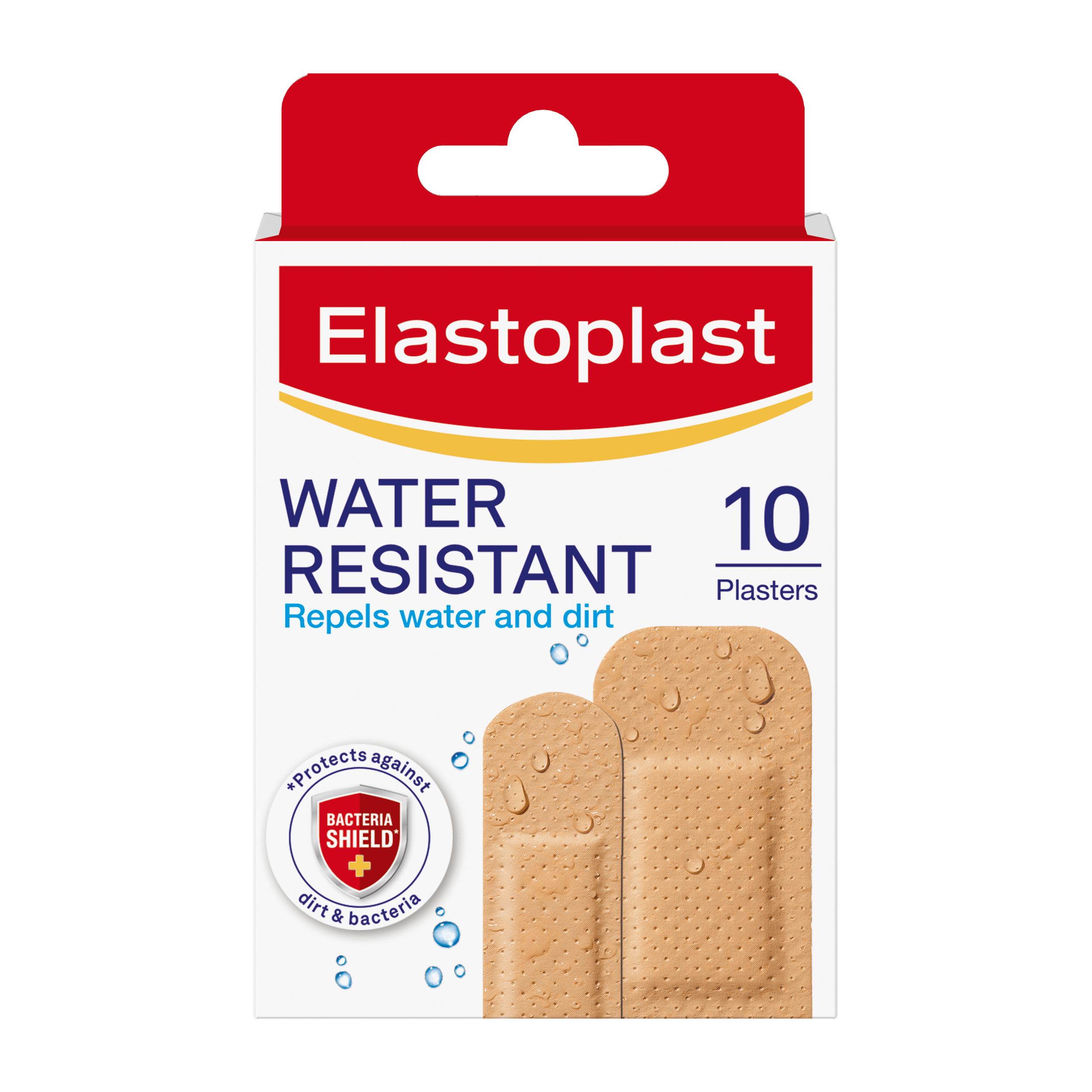 Packshot of Elastoplast Water Resistant 10 strips assorted