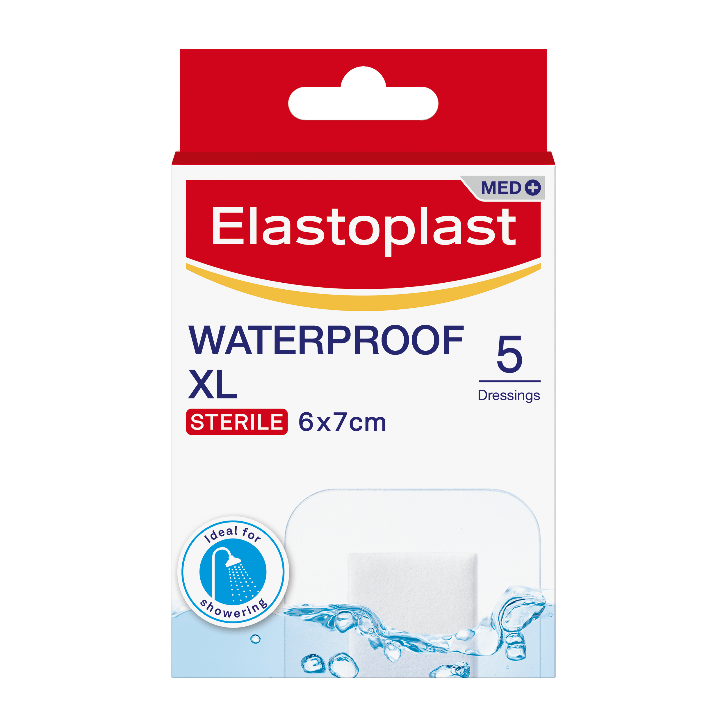 Packshot of Elastoplast Waterproof XL plasters