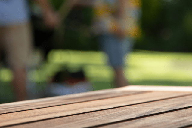 People at a BBQ in a garden