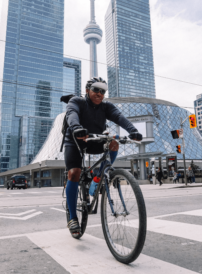 image of a man on a bike