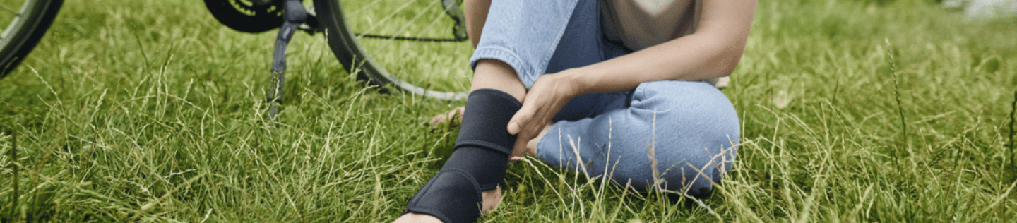 woman experiencing a sprained ankle