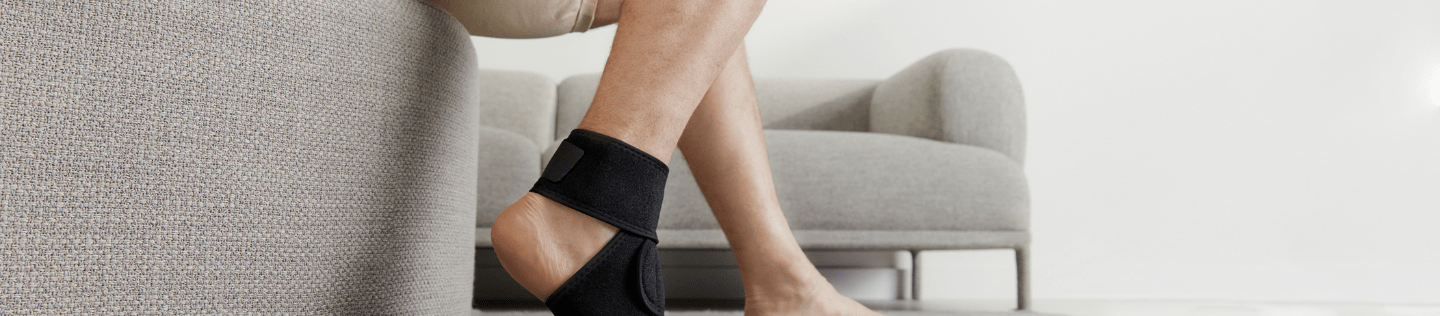man wearing ankle support