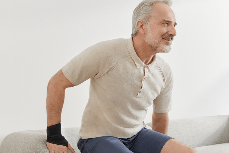 man wearing a wrist support