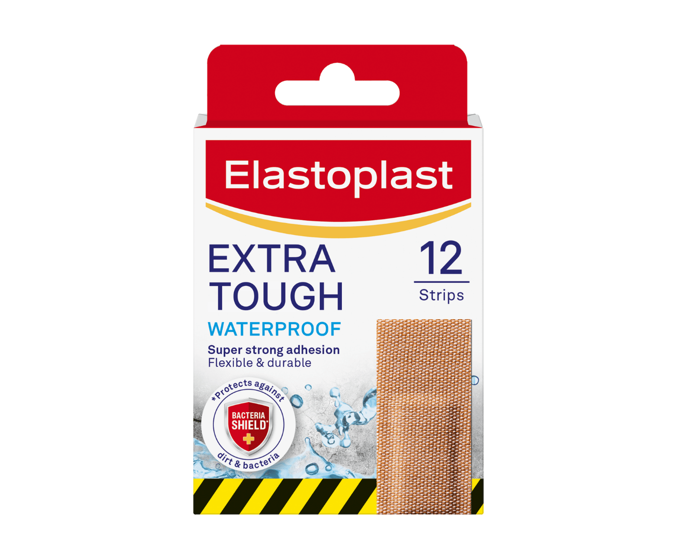 Packshot of Elastoplast Extra Tough Waterproof plasters