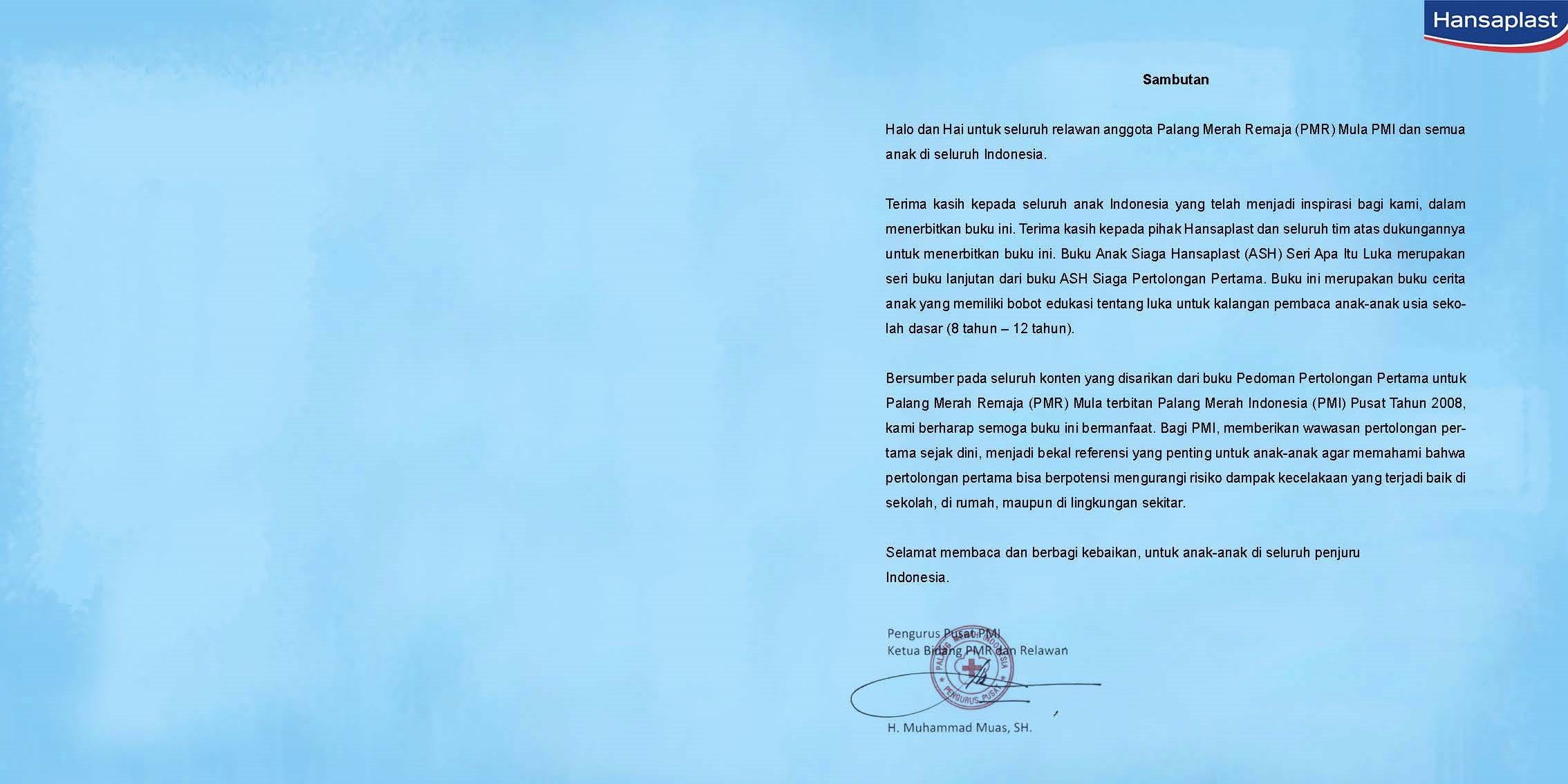 Kata-kata sambutan dari Hansaplast untuk anak siaga.