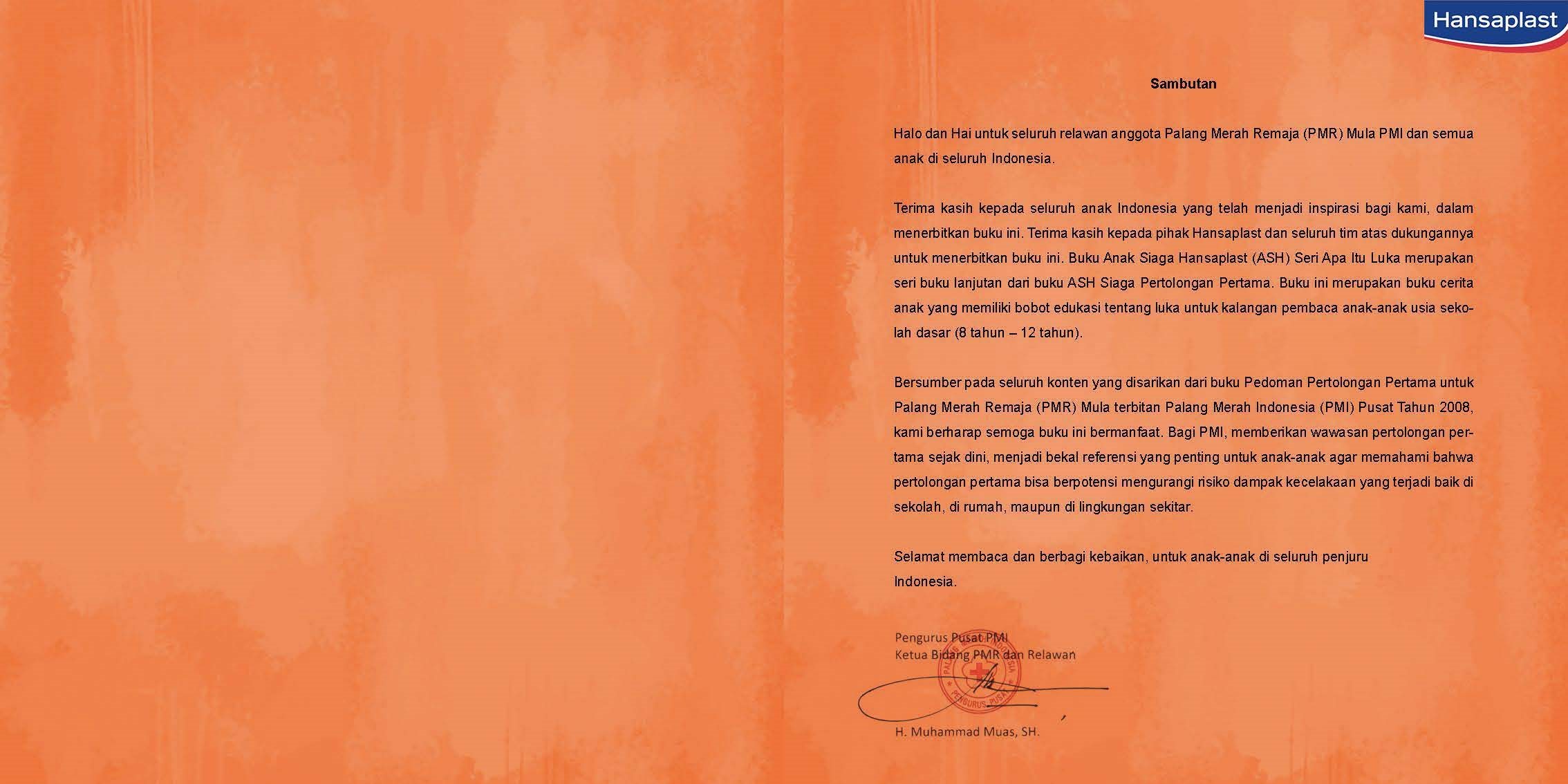 Kata-kata sambutan dari Hansaplast.