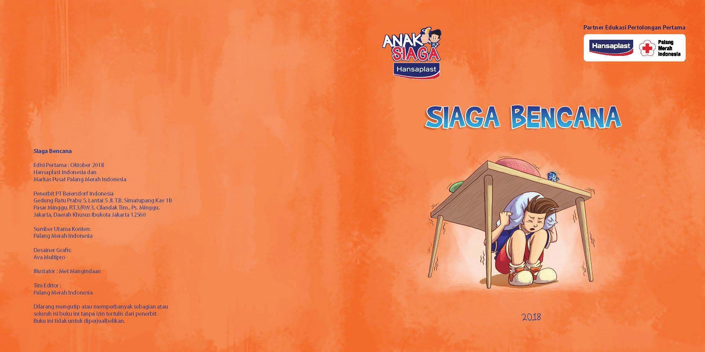 Buku cerita anak Hansaplast berjudul Siaga Bencana.