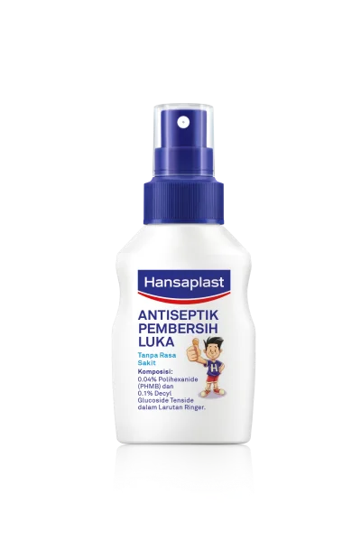 Hansaplast Spray Antiseptik membantu pengobatan bisul.