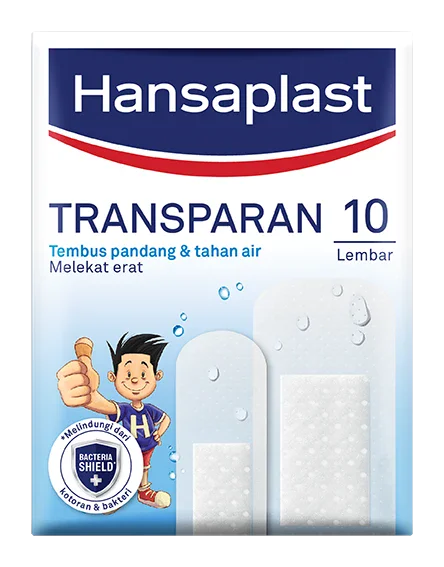 Hansaplast memiliki plester transparan untuk melindungi luka.