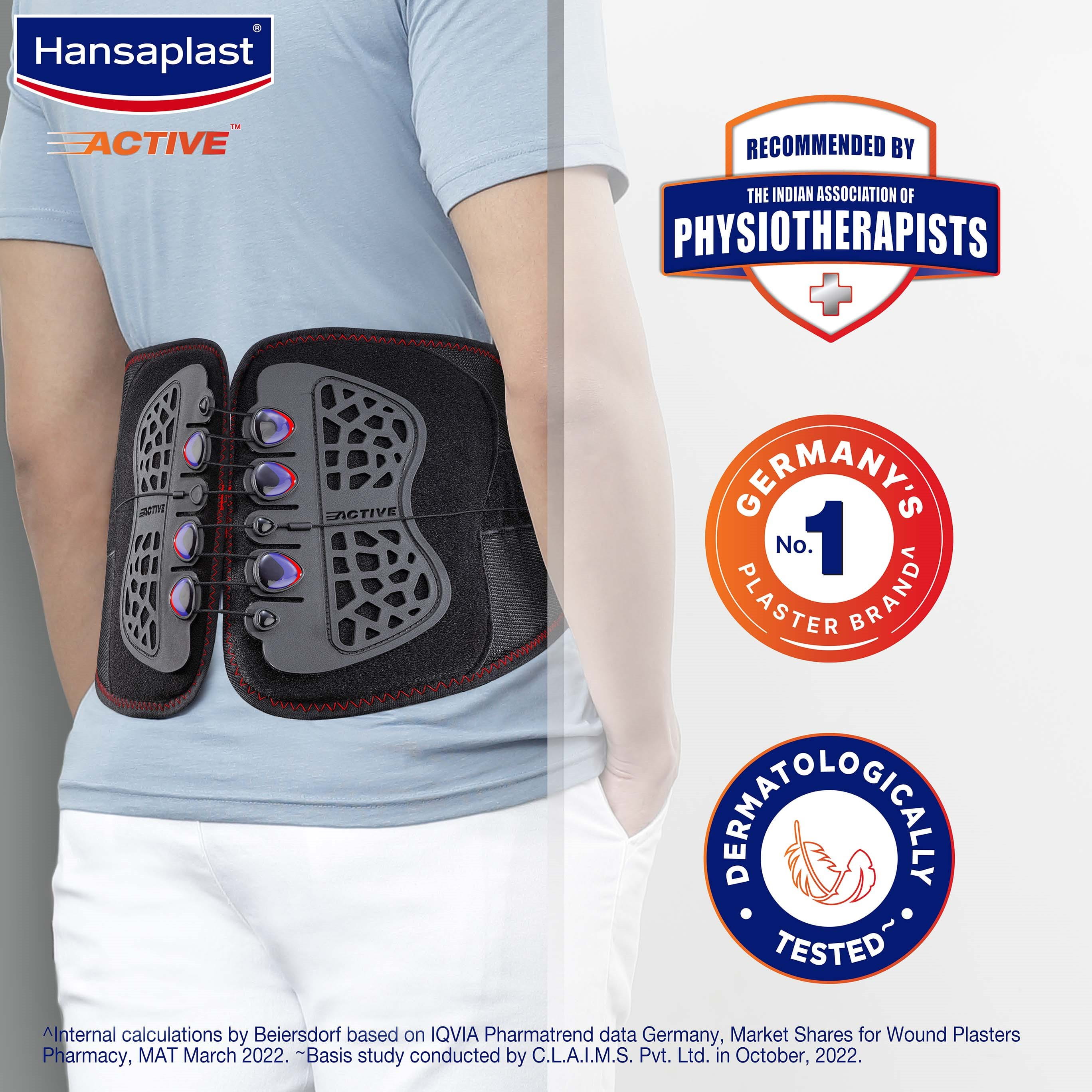 Dermatologically tested pull lower back support