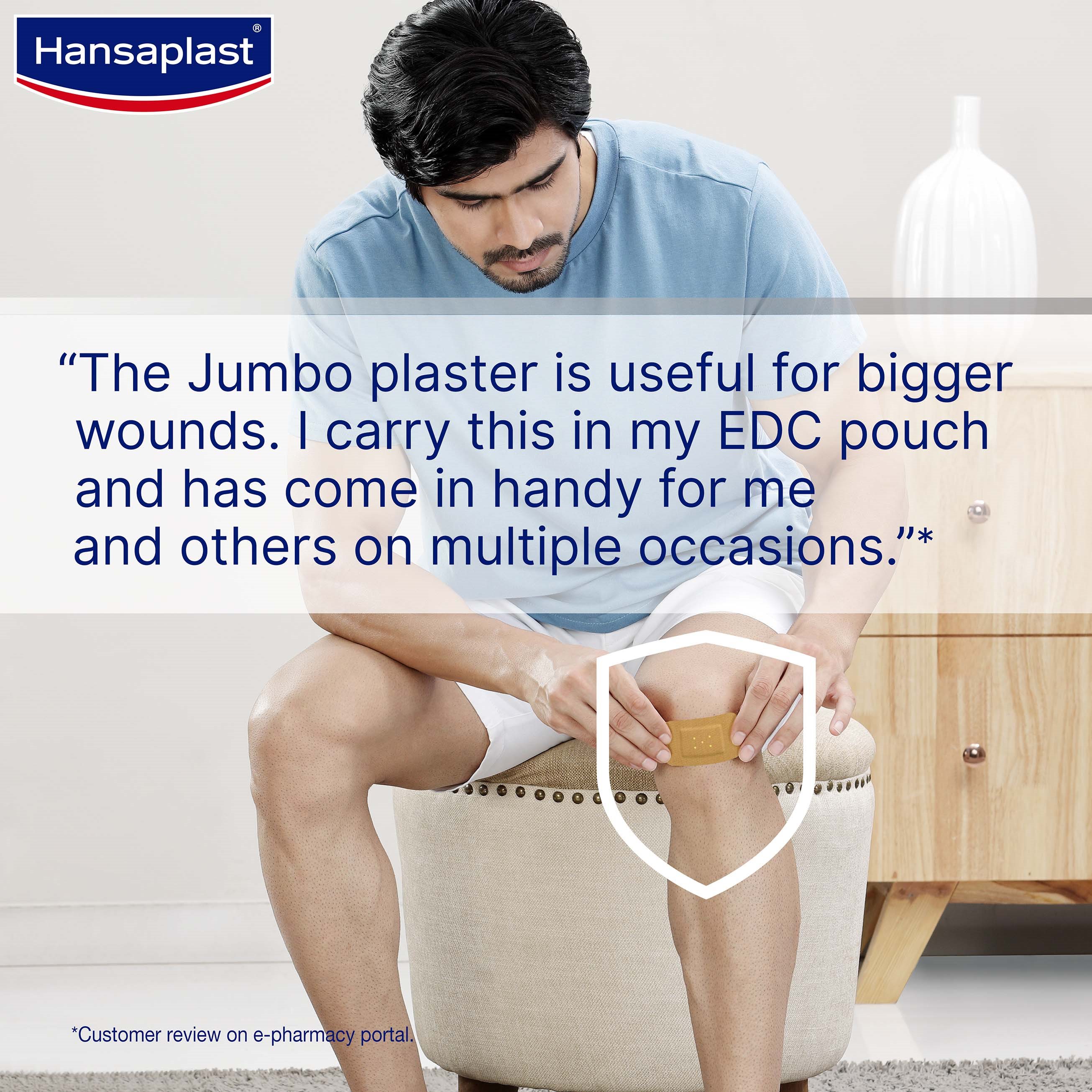 Jumbo plaster can be carried easily