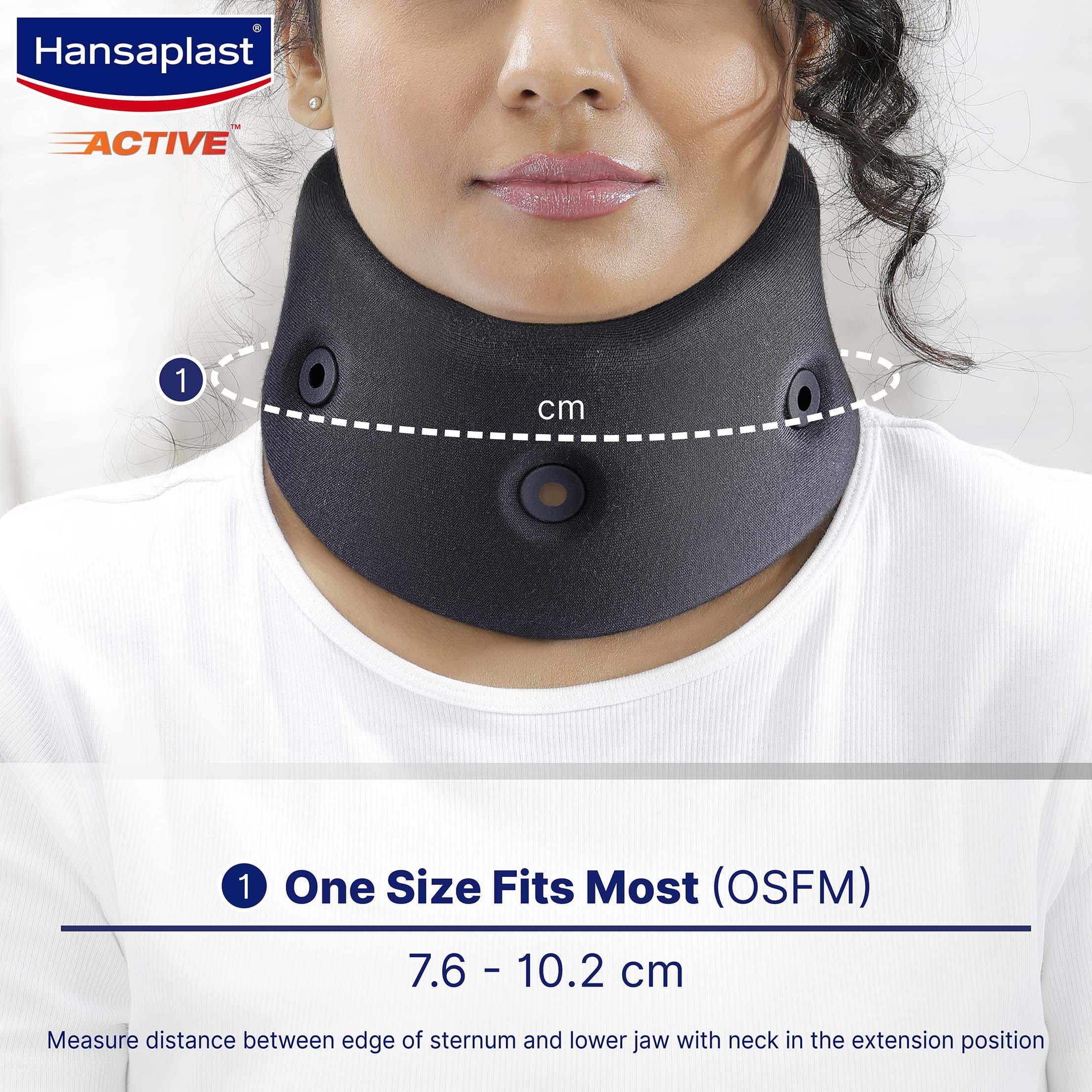 Cervical neck support collar, one size fits most