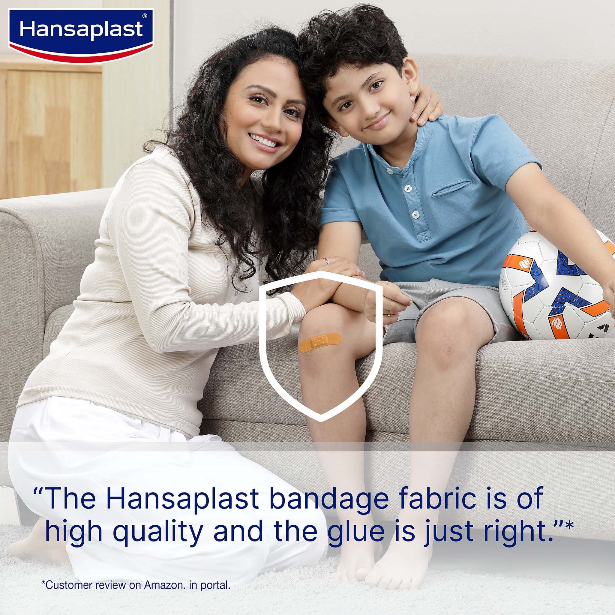 The Hansaplast bandage fabric is of high quality and the glue is just right