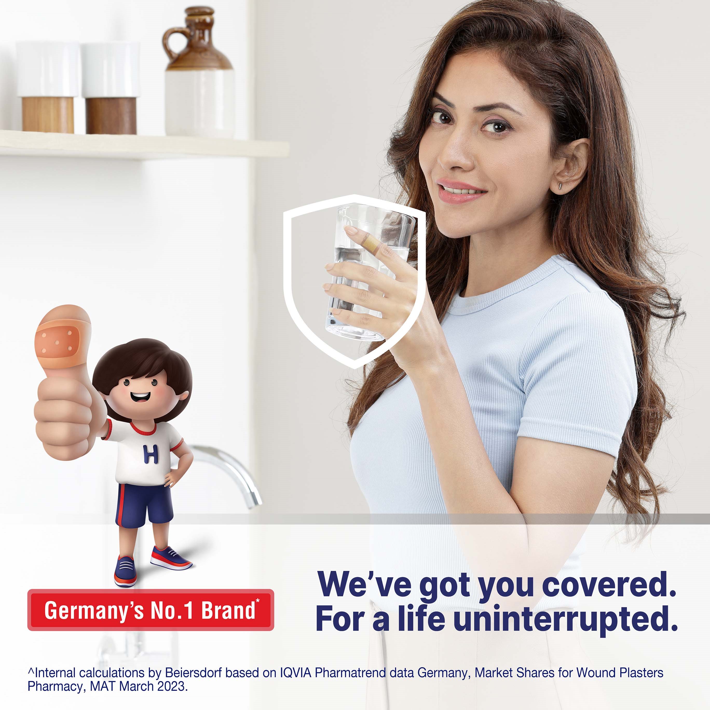 Washproof plaster for uninterrupted life