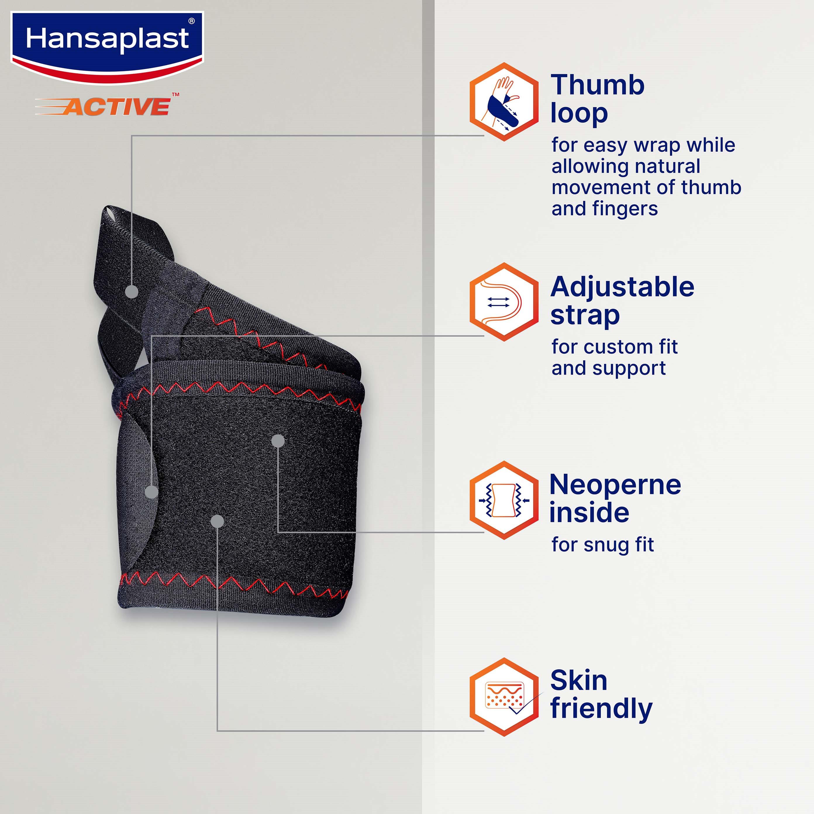 Wrist Support & Brace: Thumb Loop, Adjustable Strap, Skin-Friendly Neoprene