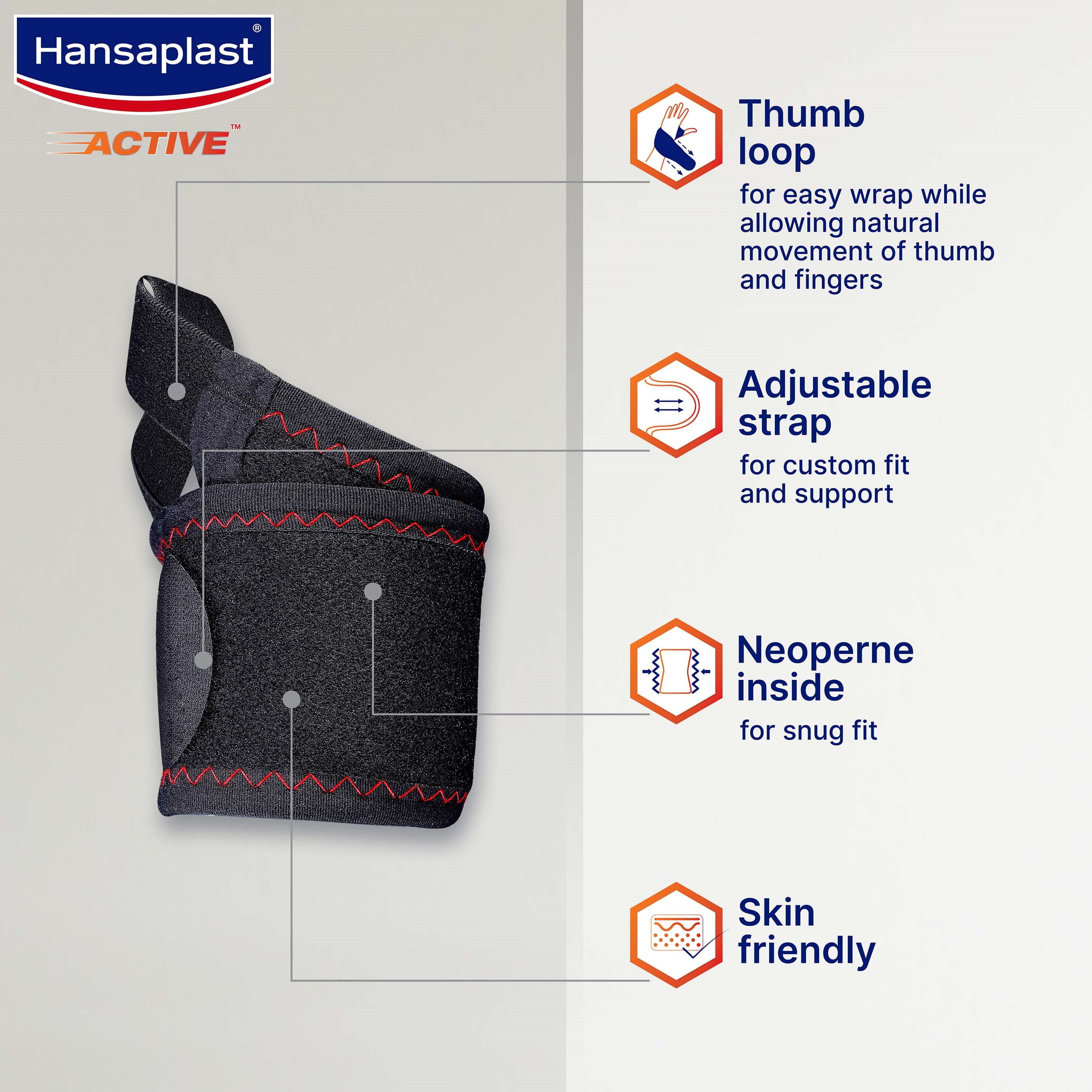 Wrist Support & Brace: Thumb Loop, Adjustable Strap, Skin-Friendly Neoprene