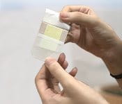 Remove the release liners behind the plaster