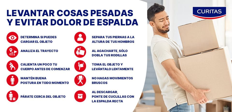 ¿Cómo levantar objetos pesados sin que me duela la espalda?