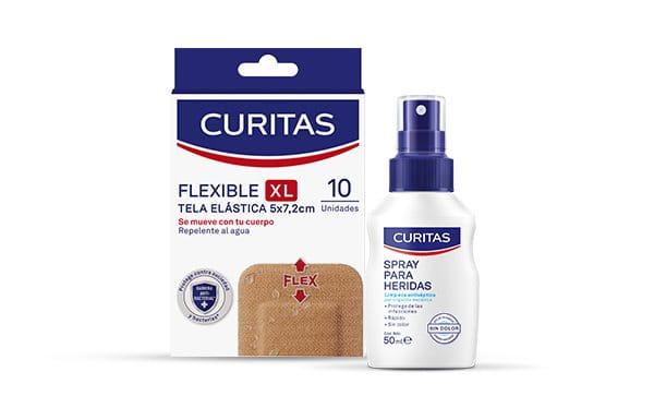 spray Curitas® limpieza antiséptica Curitas flexibles XL