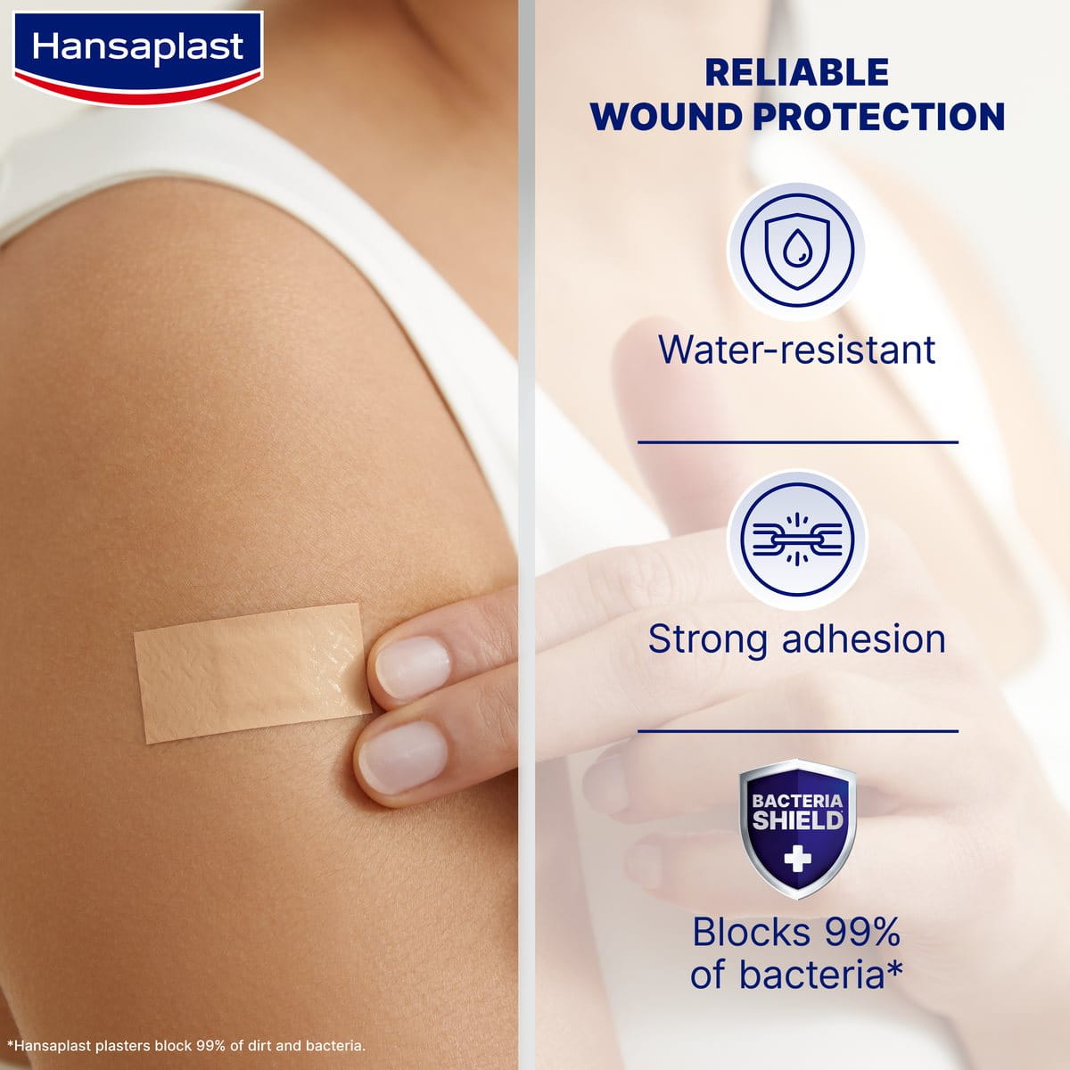 Hansaplast Universal Plaster (1m X 6cm) Dirt And Water Resistant Wound Plasters, Cut To Size Plaster Roll With Strong Adhesion & Bacteria Shield (Pack Of 2