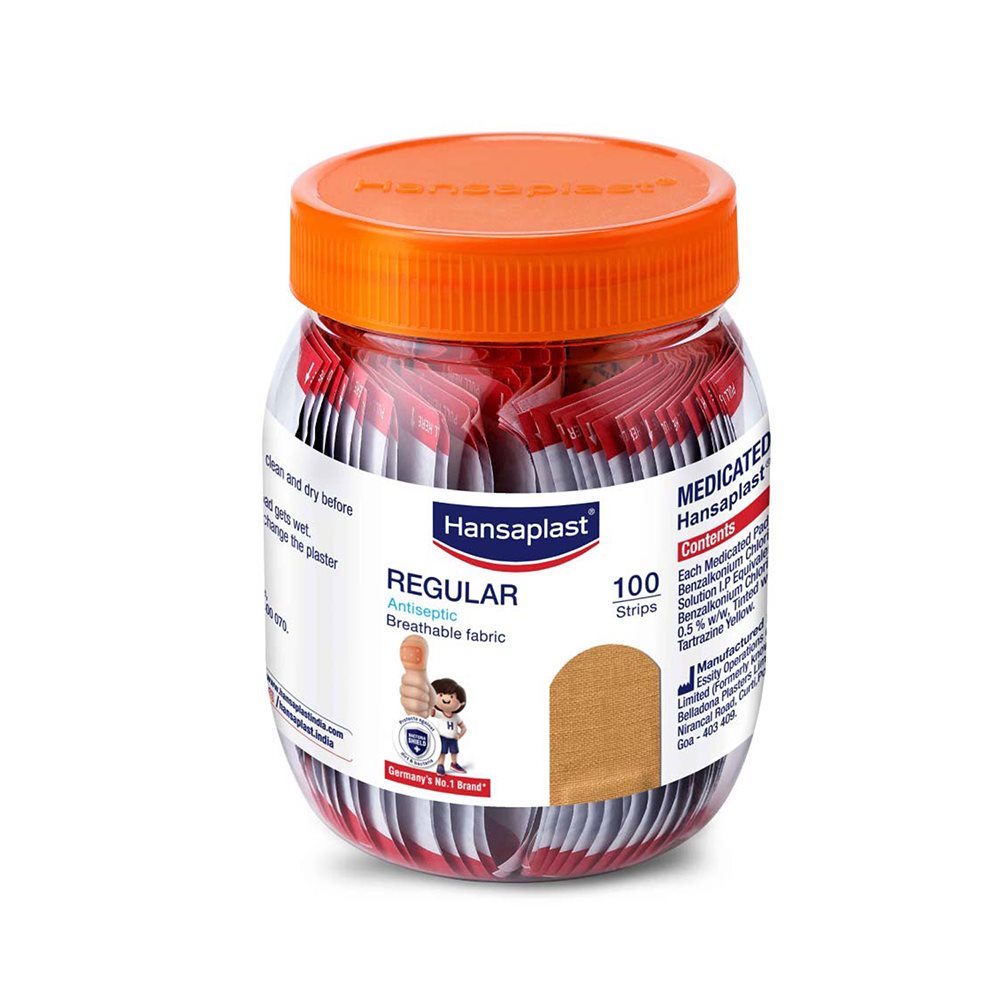 Hansaplast Regular Plaster 100 Strips Jar
