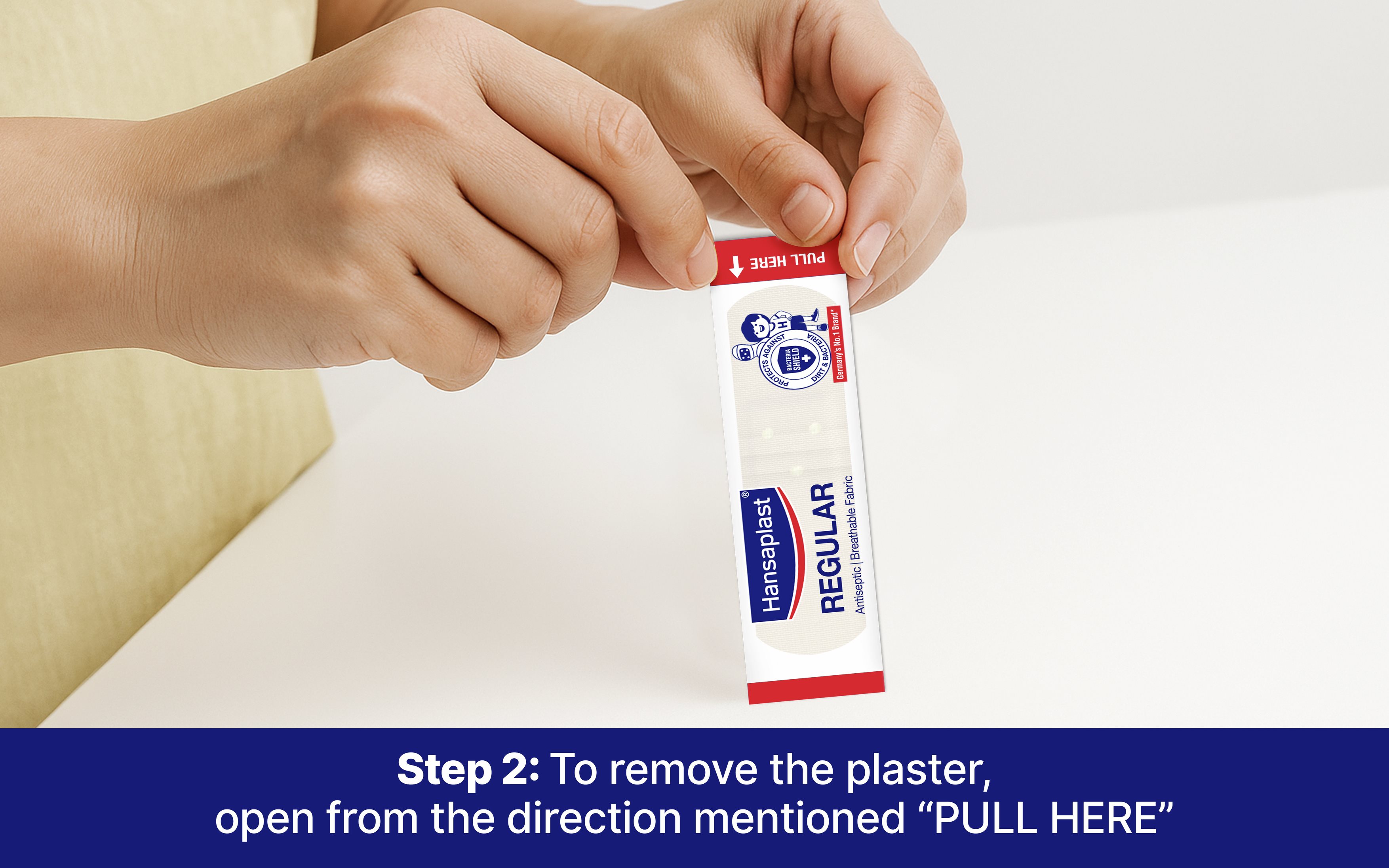 Hansaplast Antiseptic Regular Bandage for Cuts & Wounds | Breathable fabric | First Aid | Protects Against Dirt and Bacteria | For Kids & Adults