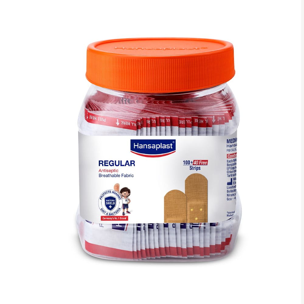 Hansaplast Regular Plaster 100+40 Strips Jar