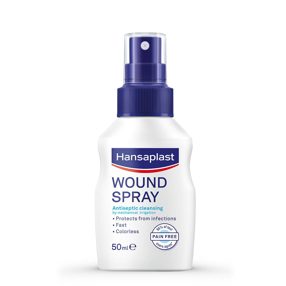 Hansaplast Wound Spray 50 ml packshot for fast wound cleansing