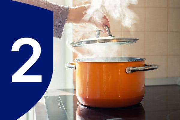 Quemadura con vapor en la cocina