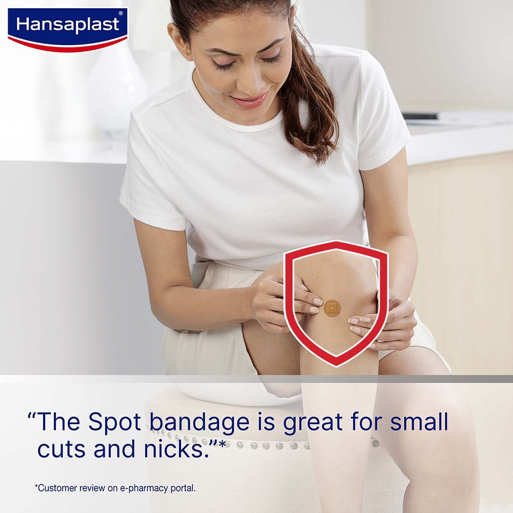 Hansaplast Antiseptic Spot Bandage for Small Cuts & Wounds | Breathable fabric | First Aid | Protects Against Dirt and Bacteria | For Kids & Adults
