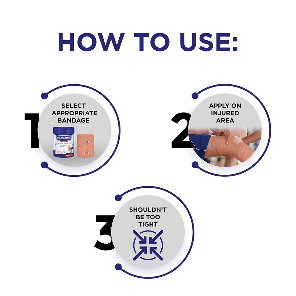 Hansaplast Soft Cotton Crepe Bandage For Pain Relief | Skin-Friendly | Crepe Bandage For Hands, Legs And Ankle Support | Provides Warmth And Firm Support To The Affected Area