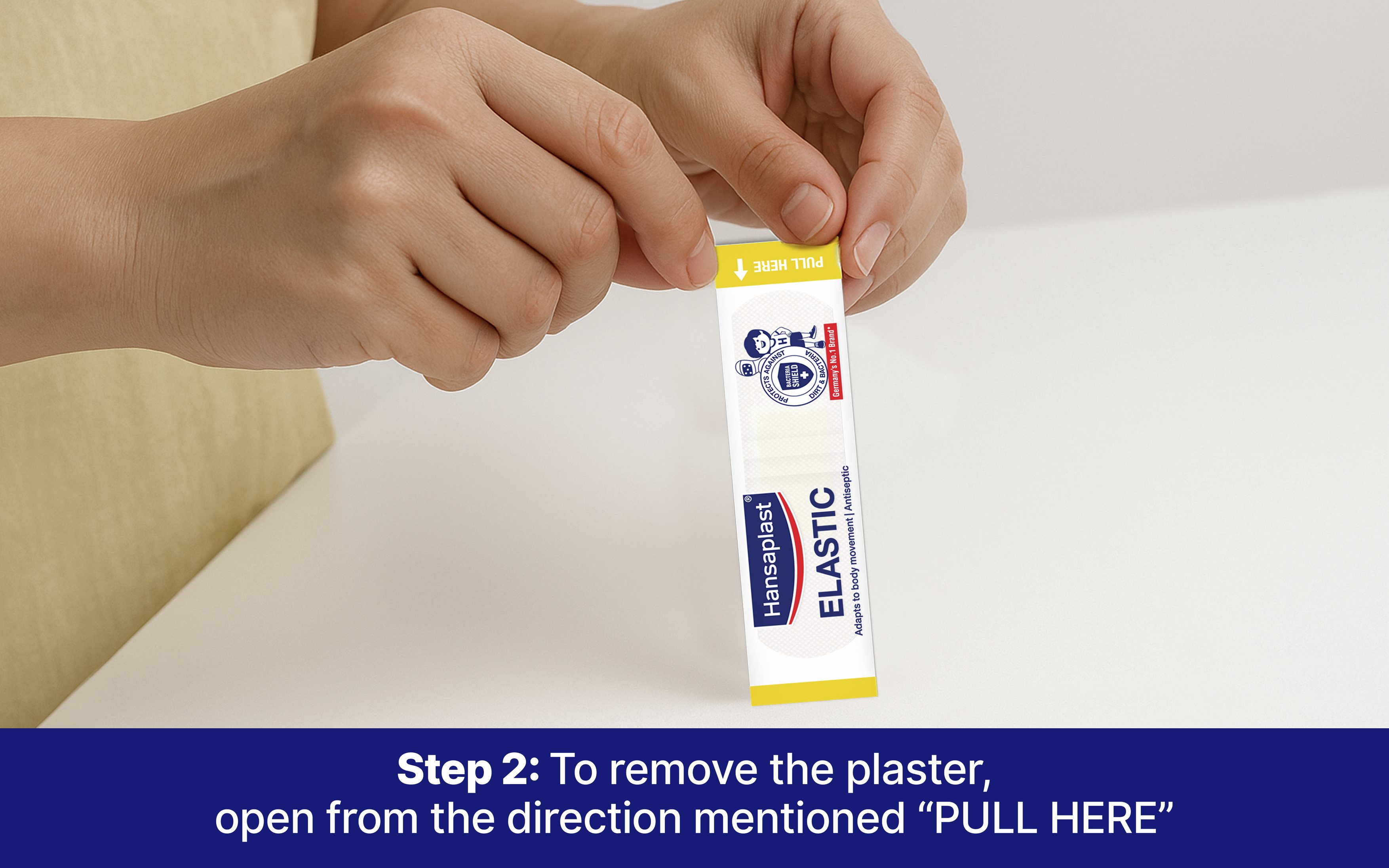 Hansaplast Antiseptic Elastic Bandage | Covered Wounds Heal Better | Blocks 99% of Bacteria | 3X Stretchable | Water Repellant | Adapts to Body Movement | For Wound Cuts , Scrapes and Finger Cuts | First Aid Essential