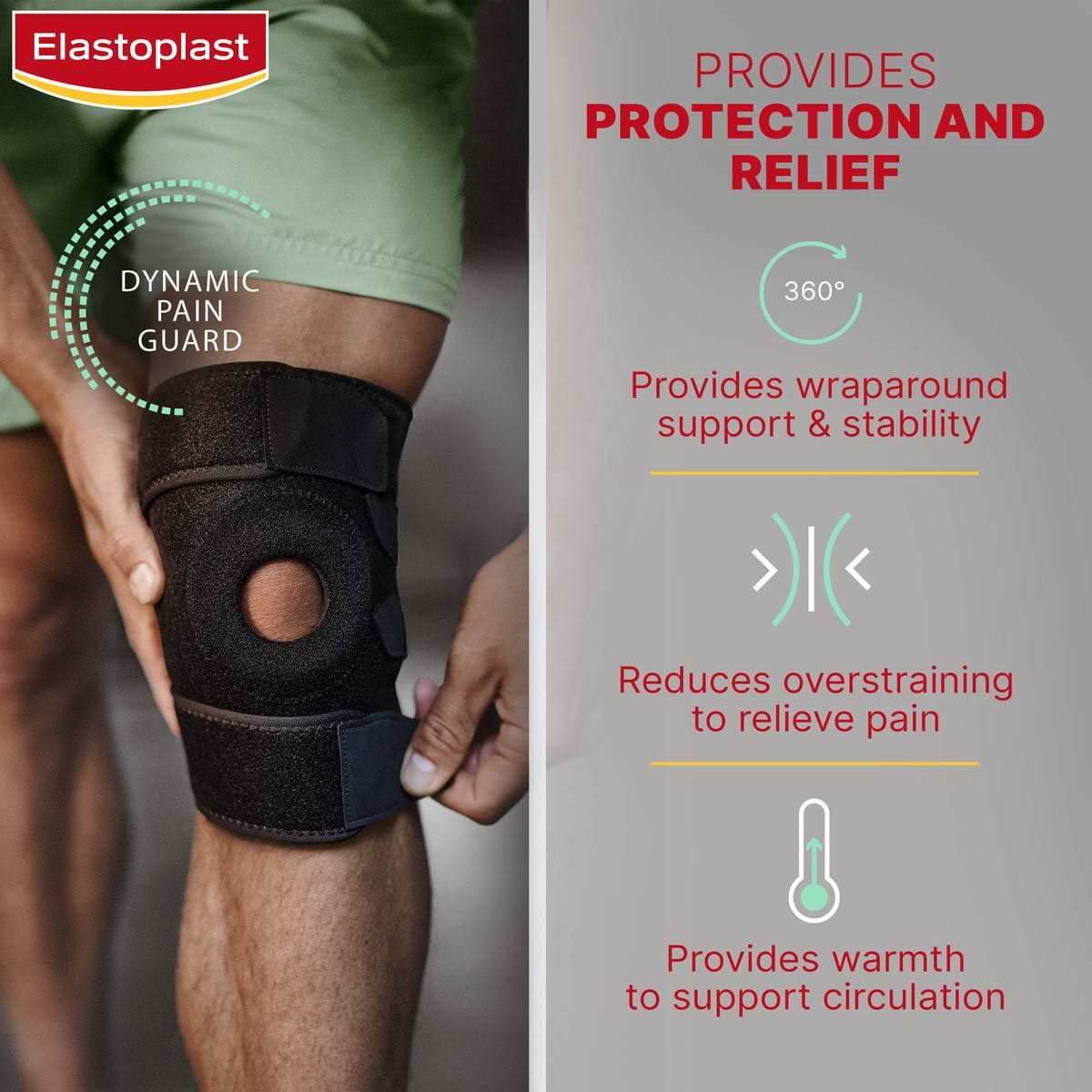 Elastoplast Protective Knee Support provides protection and relief for your knee