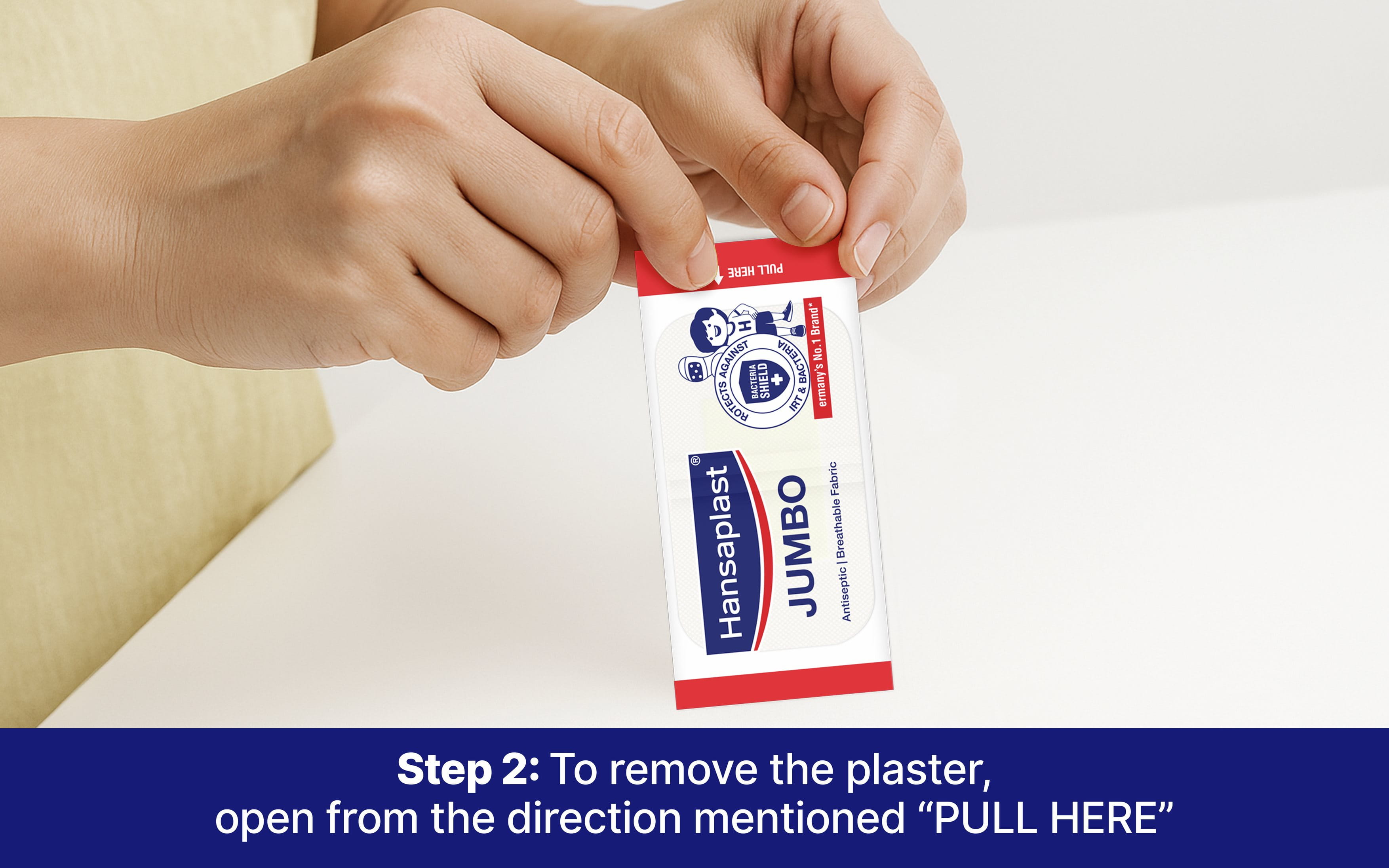 Hansaplast Antiseptic Jumbo Bandage | First Aid Essential Pack | Larger Wound Pad | Protects Against Dirt & Bacteria