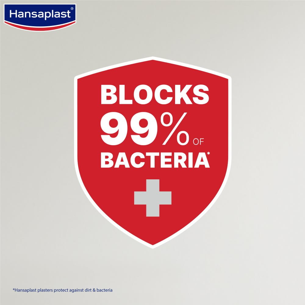 Hansaplast Antiseptic Elastic Bandage | Covered Wounds Heal Better | Blocks 99% of Bacteria | 3X Stretchable | Water Repellant | Adapts to Body Movement | For Wound Cuts , Scrapes and Finger Cuts | First Aid Essential